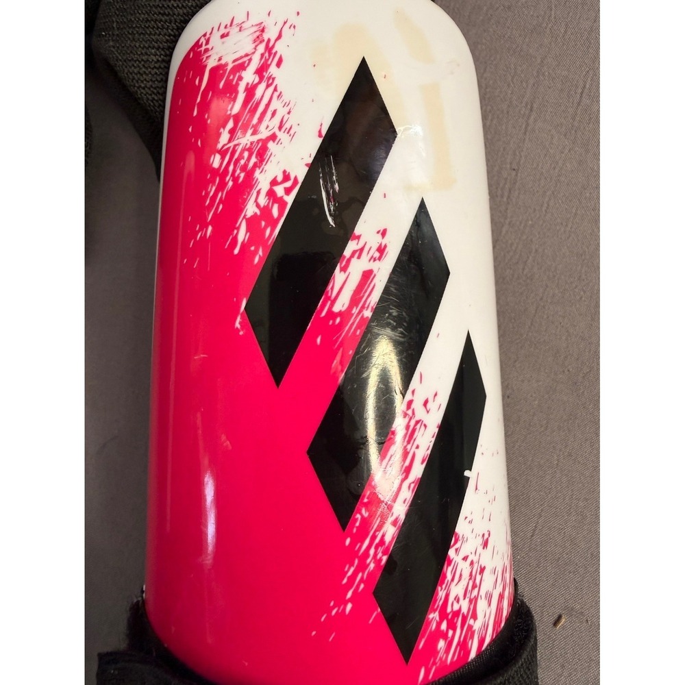 Adidas Shin Guards Girls Size Medium Soccer Pink Black White 6-9 Yr - Picture 3 of 6